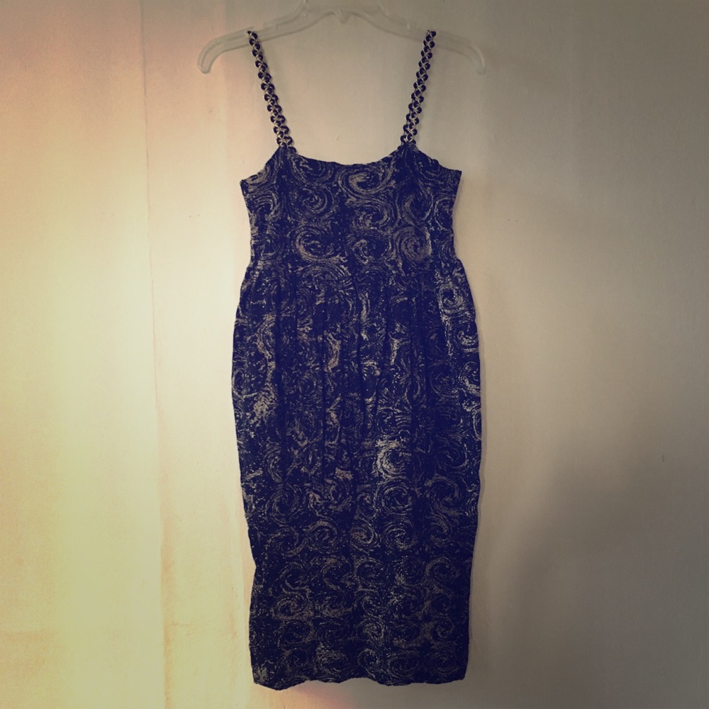 Emilio Cavallini black and gold knit dress